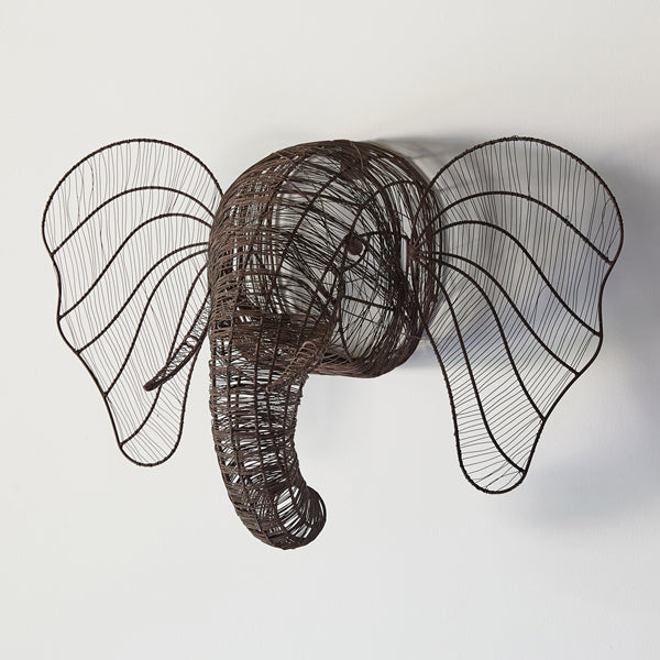 Wire Elephant Wall Mount Head - D&J Farmhouse Collections