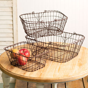 Set of 3 Matilda Wire Baskets - D&J Farmhouse Collections