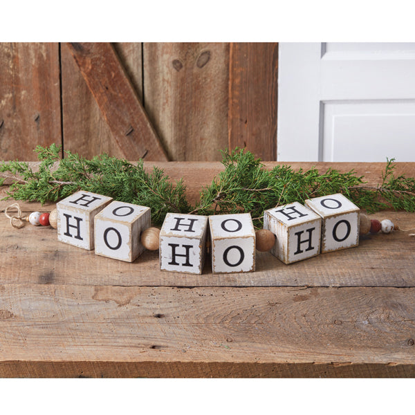 Ho Ho Ho String of Wood Blocks