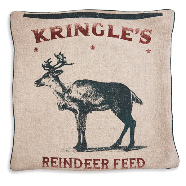 Kringle's Reindeer Feed Double Sided Throw Pillow - D&J Farmhouse Collections