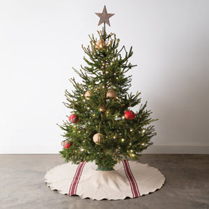 Striped Feedsack Christmas Tree Skirt - D&J Farmhouse Collections