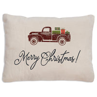 Double Sided Christmas Truck Throw Pillow