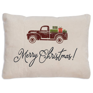 Double Sided Christmas Truck Throw Pillow