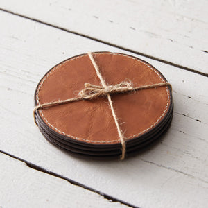 Set of Four Leather Coasters