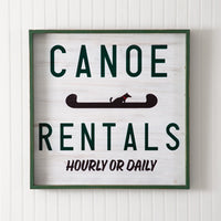 Canoe Rentals Wall Sign
