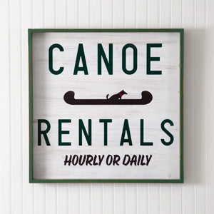 Canoe Rentals Wall Sign