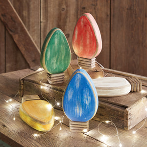 Set of Five Tabletop Christmas Light Figurines