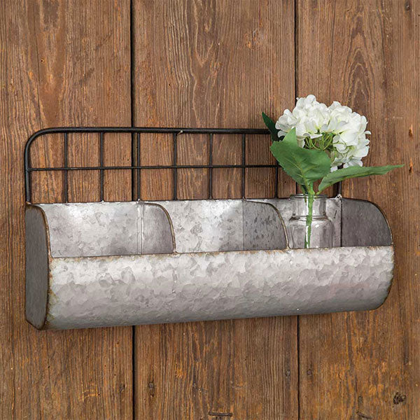 Large Divided Wire Back Wall Bin - D&J Farmhouse Collections
