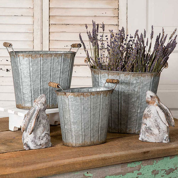 Set of Three Tapered Oval Pail - D&J Farmhouse Collections