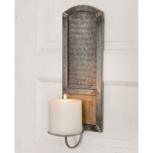 MetalWashboard Pillar Candle Sconce - D&J Farmhouse Collections