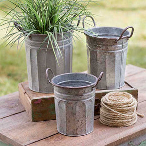 Set of Three Tall Garden Pails - D&J Farmhouse Collections