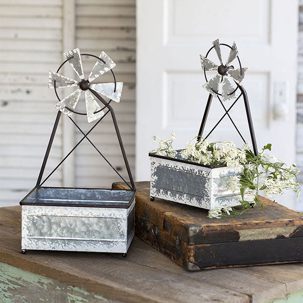 Set of Two Windmill Planters - D&J Farmhouse Collections