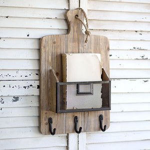 Cutting Board Basket with Hooks - D&J Farmhouse Collections