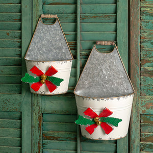 Set of Two Holiday Bow Caddies - D&J Farmhouse Collections