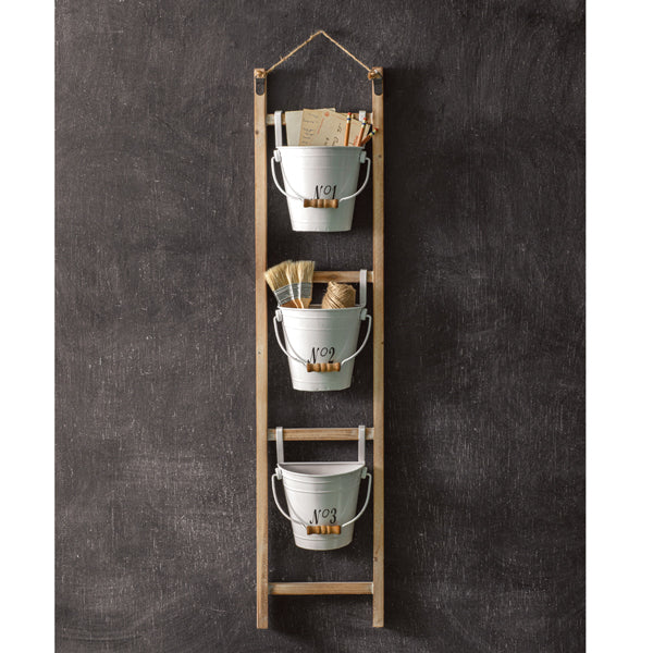 Hanging Ladder with Numbered Buckets - D&J Farmhouse Collections