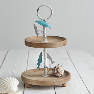 Jumping Fish Two-Tier Tray - D&J Farmhouse Collections