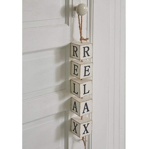 Relax Hanging Wood Blocks - D&J Farmhouse Collections