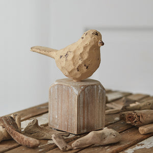 Cast Iron Bird with Wood Base - D&J Farmhouse Collections