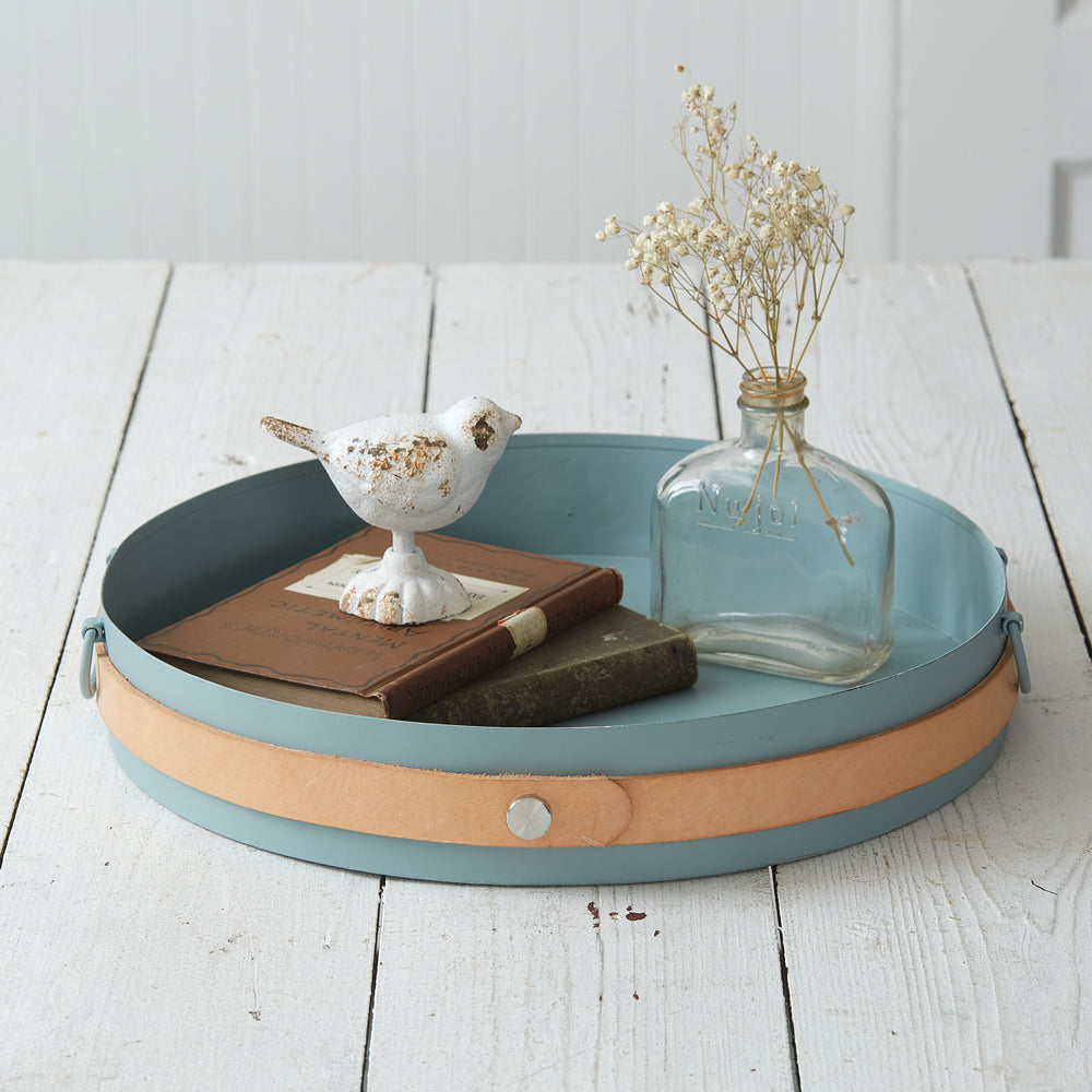 Slate And Leather Modern Tray - D&J Farmhouse Collections