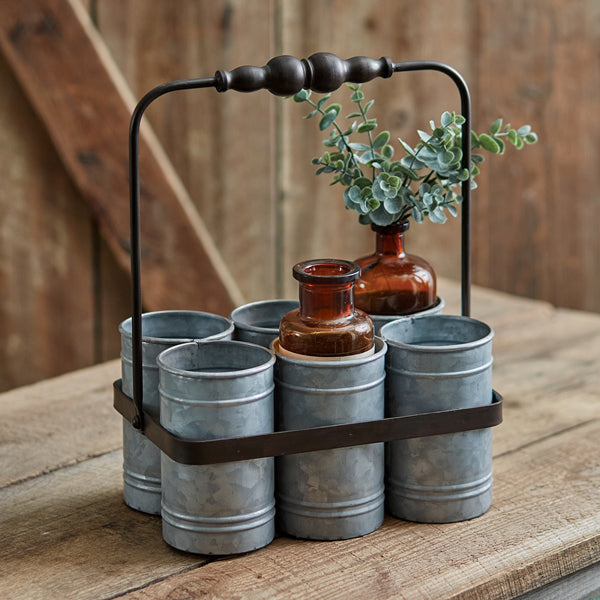 Galvanized Cup Caddy - D&J Farmhouse Collections