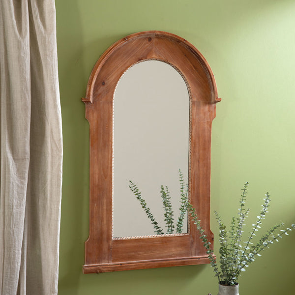 Full Length Arched Wood Mirror