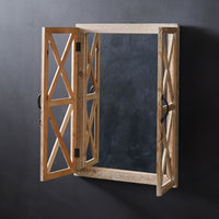 Window Shutter Mirror with Distressed Wood Frame