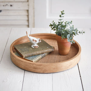 Cane and Wood Tray
