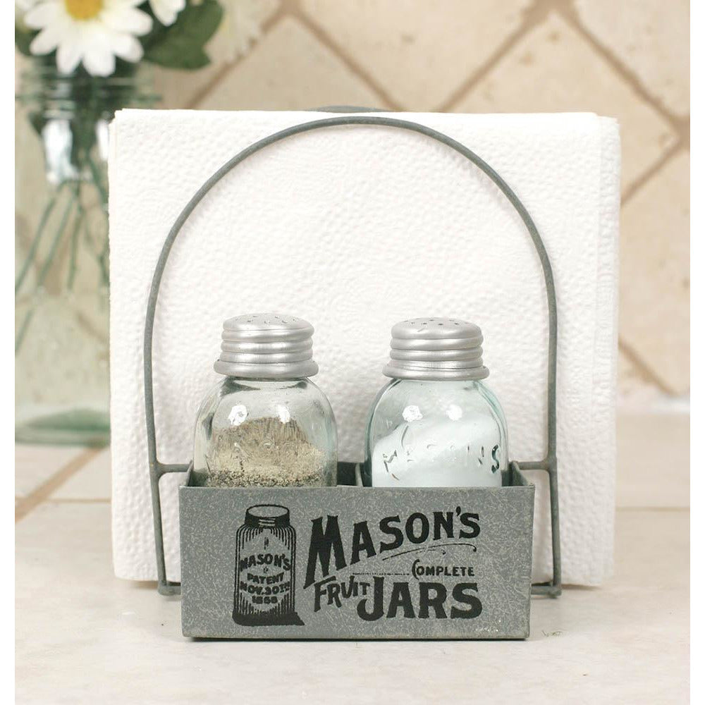 Mason's Jars Box Salt Pepper And Napkin Caddy - D&J Farmhouse Collections