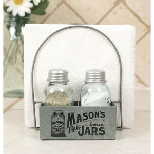 Mason's Jars Box Salt Pepper And Napkin Caddy - D&J Farmhouse Collections