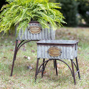 Set of Two Poland Tubs with Stands - D&J Farmhouse Collections