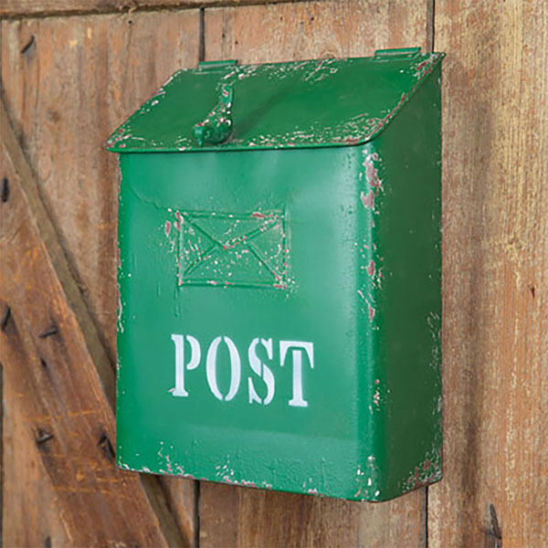 Green Post Box with Bird - D&J Farmhouse Collections