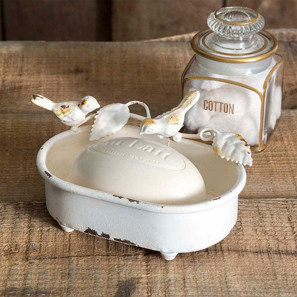 Pair of Birds White Soap Dish - D&J Farmhouse Collections