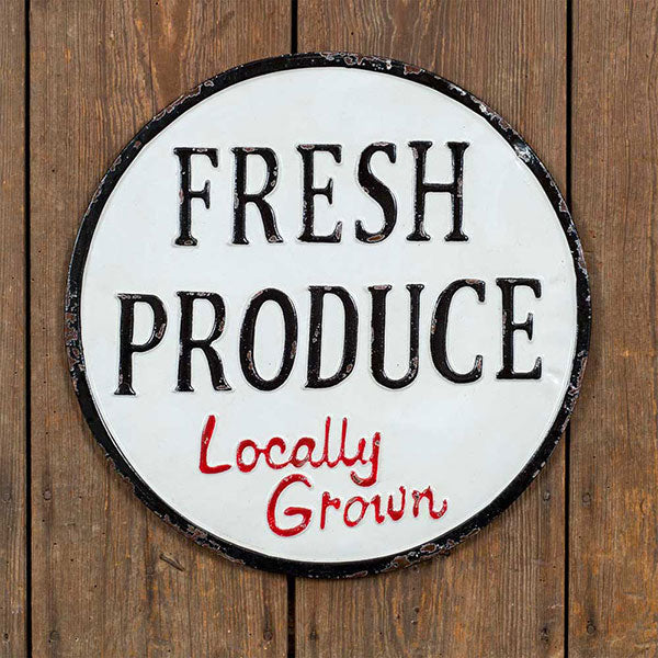 Fresh Produce Metal Sign - D&J Farmhouse Collections