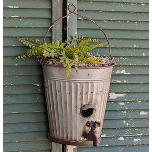 Water Bucket Birdhouse Planter - D&J Farmhouse Collections