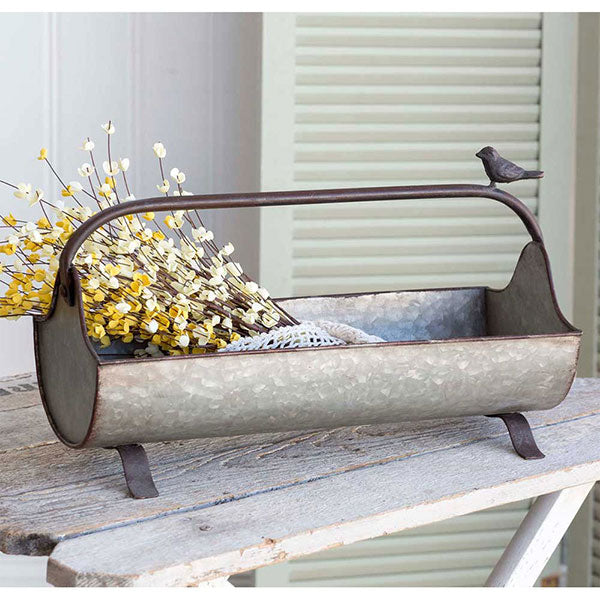 Open Feed Trough Caddy with Songbird - D&J Farmhouse Collections