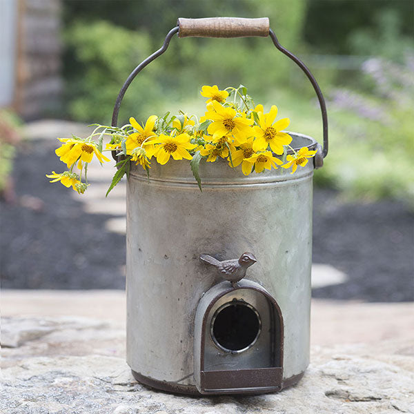 Bucket Birdhouse Planter - D&J Farmhouse Collections