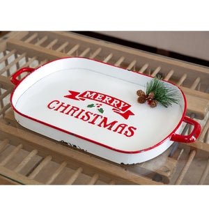 Merry Christmas Oval Serving Tray - D&J Farmhouse Collections