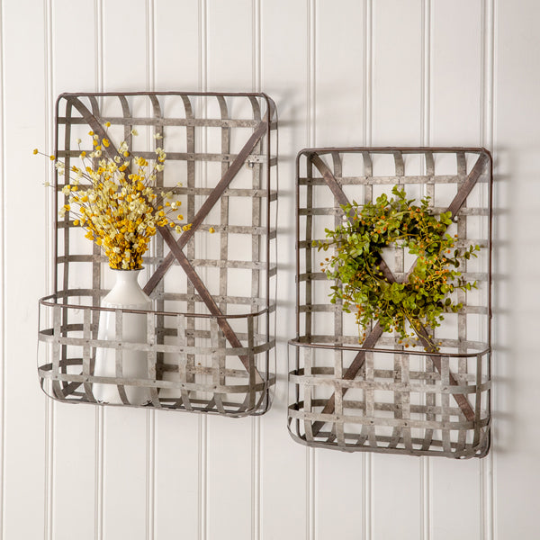 Set of Two Metal Wall Pockets - D&J Farmhouse Collections