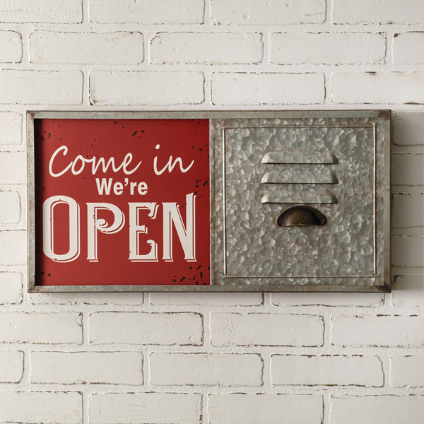 Open/Close Sliding Metal Wall Sign - D&J Farmhouse Collections