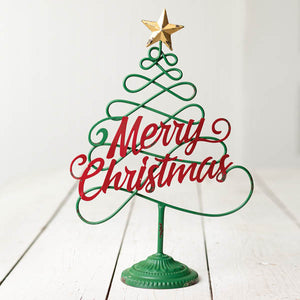 Merry Christmas Swirled Tree Decor - D&J Farmhouse Collections