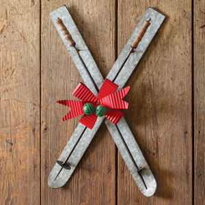 Skis and Poles Holiday Wall Decor - D&J Farmhouse Collections