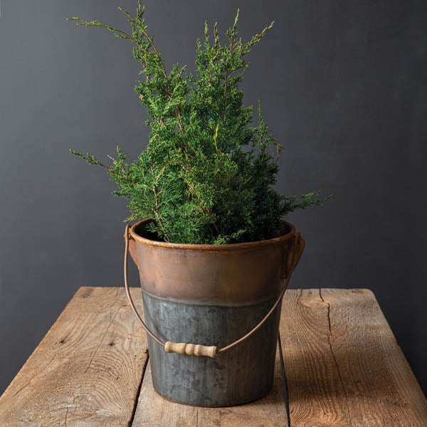 Two-Tone Bucket with Handle - D&J Farmhouse Collections