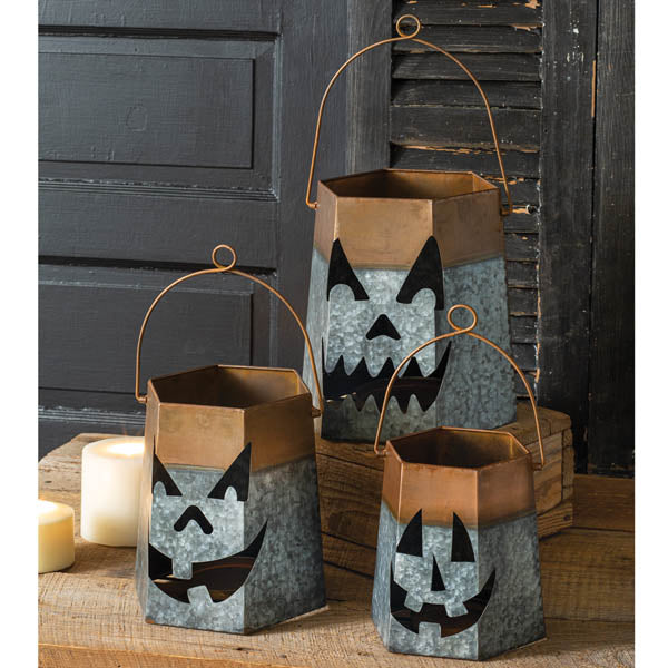 Set of Three Jack-O'-Lantern Luminaries - D&J Farmhouse Collections