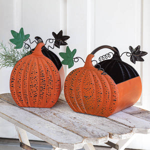 Set of Two Pumpkin Containers - D&J Farmhouse Collections