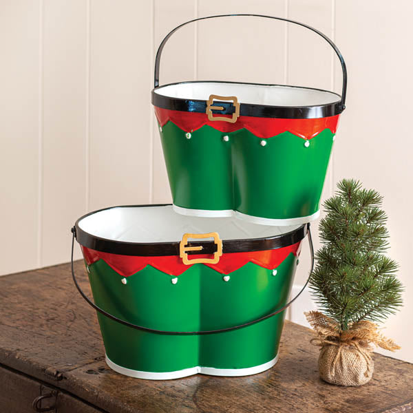 Set of Two Elf Pants Buckets - D&J Farmhouse Collections