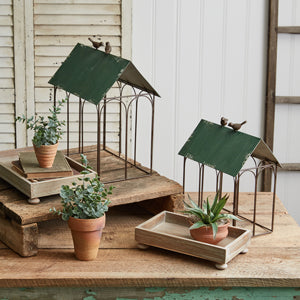 Set of Two Green Roof Terrariums - D&J Farmhouse Collections