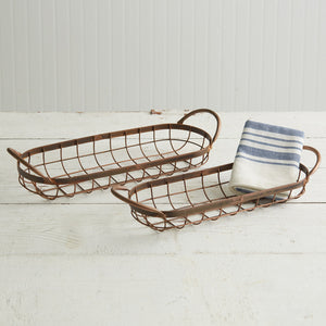 Set of Two Copper Finish Bread Baskets - D&J Farmhouse Collections
