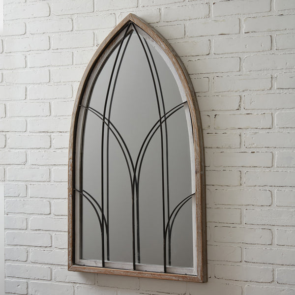 Arched Mirror with Wood Frame - D&J Farmhouse Collections