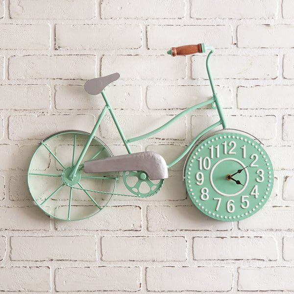 Mint Green Bicycle Clock - D&J Farmhouse Collections