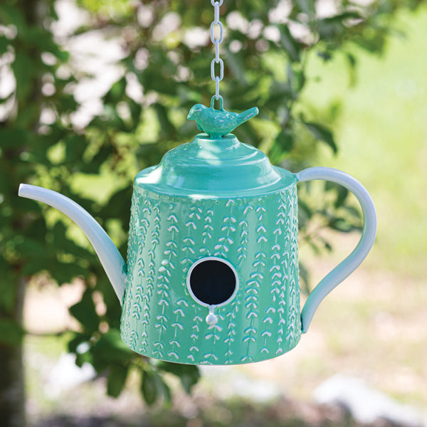 Mint Green Tea Pot Birdhouse - D&J Farmhouse Collections